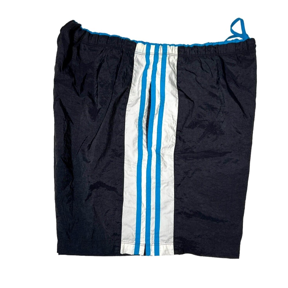 Vintage Adidas Performance 5" Blk Turquoise  Drawstring Unlined Pockets 90's   L